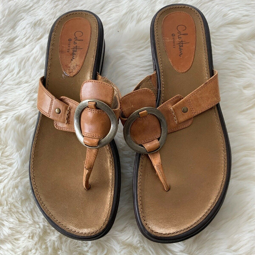 Cole Haan G Series With Air Brown Wedge Sandals